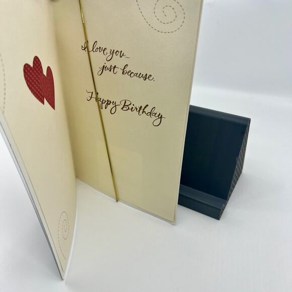 Gibson I Love You Because... Hearts Happy Birthday Greeting Card NEW~No Envelope - Picture 2 of 3